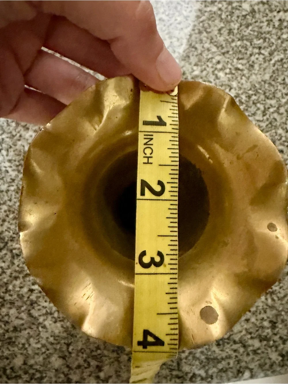 Vintage Brass Decorative Bud Vase in Antique Gold Finish